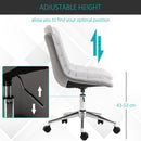 Vinsetto Ergonomic Office Chair Desk Chair with Adjustable Height Soft Breathable Fabric 360-¦ Casters, Grey Casters