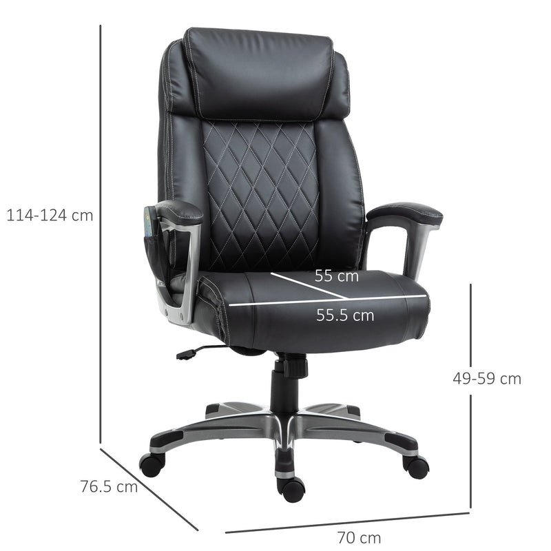 Vinsetto Massage Office Chair High Back with Armrest 6-Point Vibration Executive Chair with Adjustable Height and Built-in Lumbar Support Black w/