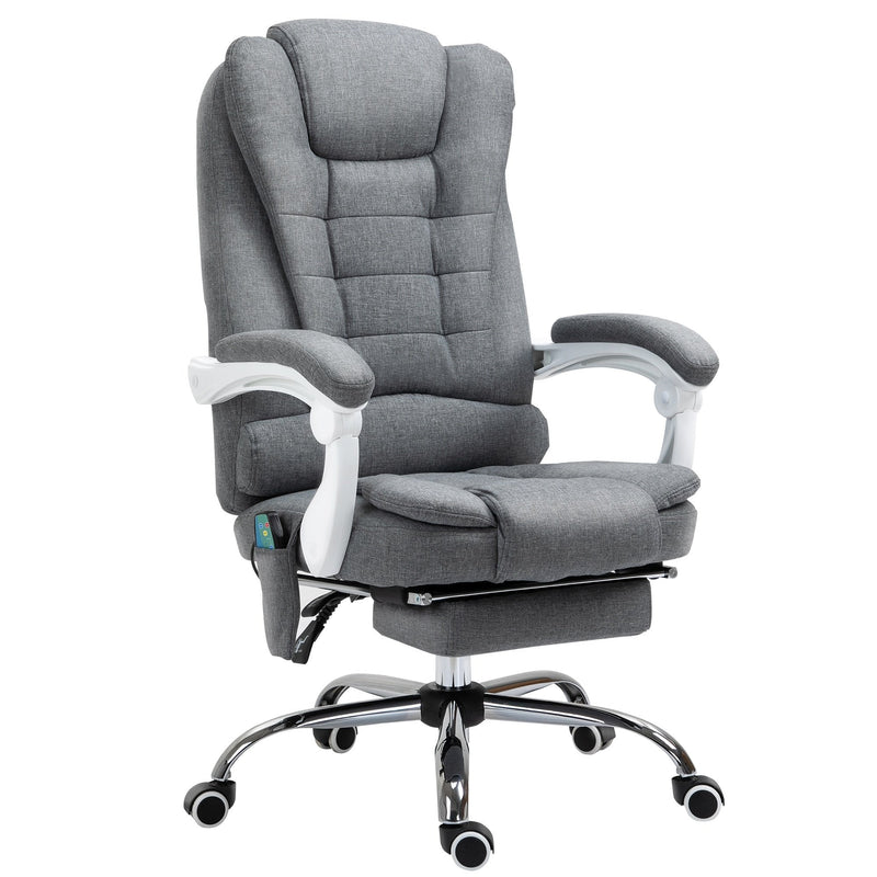 Vinsetto Massage Office Chair Computer Swivel Rolling Task Chair with Retractable Footrest & Height Adjustable Comfortable with Armrests w/
