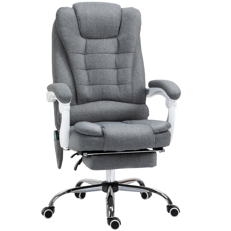 Vinsetto Massage Office Chair Computer Swivel Rolling Task Chair with Retractable Footrest & Height Adjustable Comfortable with Armrests w/