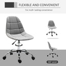 Vinsetto Ergonomic Office Chair with Adjustable-á Height and Wheels Velvet Executive Chair Armless for Home Study Bedroom Office Grey