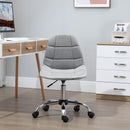 Vinsetto Ergonomic Office Chair with Adjustable-á Height and Wheels Velvet Executive Chair Armless for Home Study Bedroom Office Grey