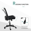 Vinsetto Leisure Office Chair Mesh Fabric Computer Home Study Bedroom Armless with Wheels, Black Swivel Armless