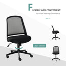 Vinsetto Leisure Office Chair Mesh Fabric Computer Home Study Bedroom Armless with Wheels, Black Swivel Armless