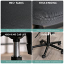 Vinsetto Leisure Office Chair Mesh Fabric Computer Home Study Bedroom Armless with Wheels, Grey Swivel Armless