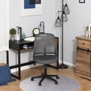 Vinsetto Leisure Office Chair Mesh Fabric Computer Home Study Bedroom Armless with Wheels, Grey Swivel Armless