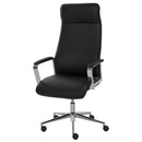 Vinsetto Office Chair Faux Leather High-Back Rocker Swivel Computer Desk Chair with Wheels, Steel Base, Black w/