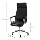 Vinsetto Office Chair Faux Leather High-Back Rocker Swivel Computer Desk Chair with Wheels, Steel Base, Black w/