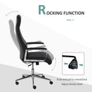 Vinsetto Office Chair Faux Leather High-Back Rocker Swivel Computer Desk Chair with Wheels, Steel Base, Black w/