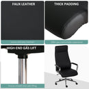 Vinsetto Office Chair Faux Leather High-Back Rocker Swivel Computer Desk Chair with Wheels, Steel Base, Black w/