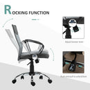 Vinsetto Office Chair Linen Fabric Swivel Computer Desk Chair Home Study Rocker with Wheels, Grey w/ Wheel