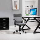Vinsetto Office Chair Linen Fabric Swivel Computer Desk Chair Home Study Rocker with Wheels, Grey w/ Wheel