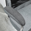 Vinsetto Office Chair Linen-Feel Mesh Fabric High Back Swivel Computer Task Desk Chair For Home With Arm, Wheels - Grey