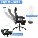 Vinsetto Swivel Mesh Back Office Chair with Retractable Footrest High Back Adjustable Height - Black