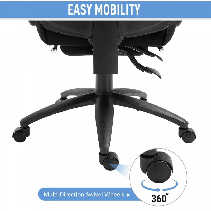 Vinsetto Swivel Mesh Back Office Chair with Retractable Footrest High Back Adjustable Height - Black