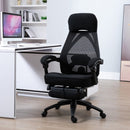 Vinsetto Swivel Mesh Back Office Chair with Retractable Footrest High Back Adjustable Height - Black