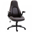 Vinsetto PU Leather Home Office Chair Ergonomic w/Contrast Stitching Brown
