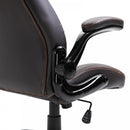 Vinsetto PU Leather Home Office Chair Ergonomic w/Contrast Stitching Brown