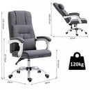 Vinsetto PU Leather Ergonomic Reclining Executive Home Office Chair w/ Pillow Grey