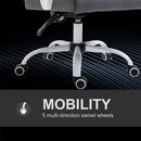 Vinsetto PU Leather Ergonomic Reclining Executive Home Office Chair w/ Pillow Grey