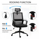 Nylon Ergonomic Rocking Office Chair Black