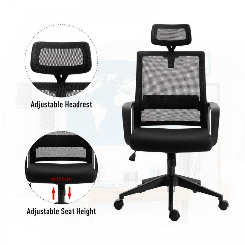 Nylon Ergonomic Rocking Office Chair Black