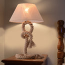 HOMCOM Table Lamp W/ Twisted Rope, E27 Base-Beige