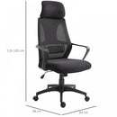 Vinsetto Mesh Ergonomic Home Office Chair w/ Headrest Black