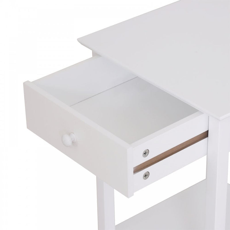 Side Table, 39Lx39Wx61H cm-White