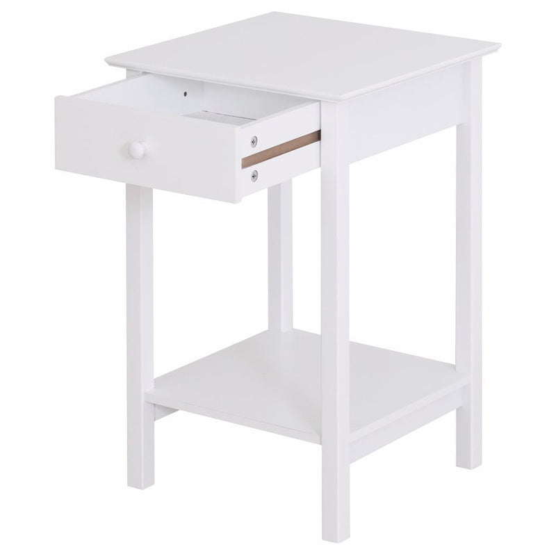 Side Table, 39Lx39Wx61H cm-White