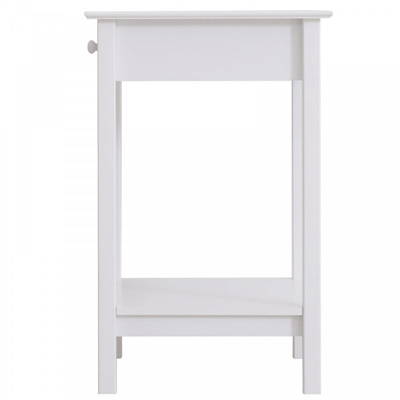 Side Table, 39Lx39Wx61H cm-White