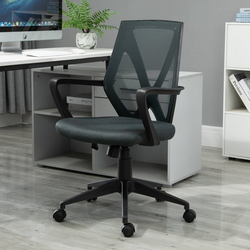 Vinsetto Mesh Ergonomic Home Office Chair w/ Armrest Grey
