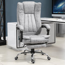 PU Distressed Leather 6-Point Heating Massage Office Chair Grey