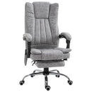 PU Distressed Leather 6-Point Heating Massage Office Chair Grey