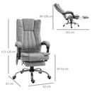 PU Distressed Leather 6-Point Heating Massage Office Chair Grey