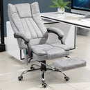 PU Distressed Leather 6-Point Heating Massage Office Chair Grey