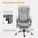 PU Distressed Leather 6-Point Heating Massage Office Chair Grey