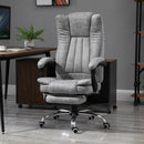 PU Distressed Leather 6-Point Heating Massage Office Chair Grey