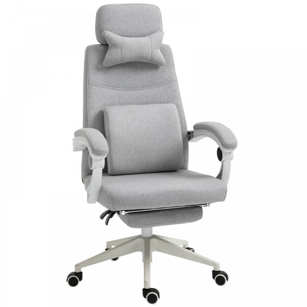 Vinsetto Polyester Ergonomic Neck & Back Support Home Office Chair Grey