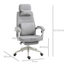 Vinsetto Polyester Ergonomic Neck & Back Support Home Office Chair Grey