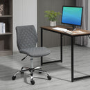 Vinsetto Mid Back Office Task Chair 360-¦ Swivel Height Adjustable Home Office Linen Fabric Grey Computer with Wheels