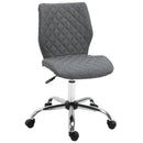 Vinsetto Mid Back Office Task Chair 360-¦ Swivel Height Adjustable Home Office Linen Fabric Grey Computer with Wheels