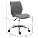 Vinsetto Mid Back Office Task Chair 360-¦ Swivel Height Adjustable Home Office Linen Fabric Grey Computer with Wheels
