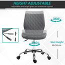 Vinsetto Mid Back Office Task Chair 360-¦ Swivel Height Adjustable Home Office Linen Fabric Grey Computer with Wheels