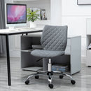 Vinsetto Mid Back Office Task Chair 360-¦ Swivel Height Adjustable Home Office Linen Fabric Grey Computer with Wheels