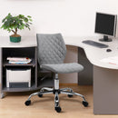 Vinsetto Mid Back Office Task Chair 360-¦ Swivel Height Adjustable Home Office Linen Fabric Grey Computer with Wheels