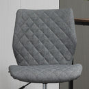 Vinsetto Mid Back Office Task Chair 360-¦ Swivel Height Adjustable Home Office Linen Fabric Grey Computer with Wheels