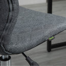 Vinsetto Mid Back Office Task Chair 360-¦ Swivel Height Adjustable Home Office Linen Fabric Grey Computer with Wheels