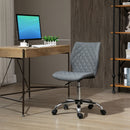 Vinsetto Mid Back Office Task Chair 360-¦ Swivel Height Adjustable Home Office Linen Fabric Grey Computer with Wheels