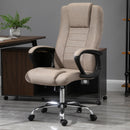 Vinsetto Linen Upholstered Tilting Home Office Chair Khaki
